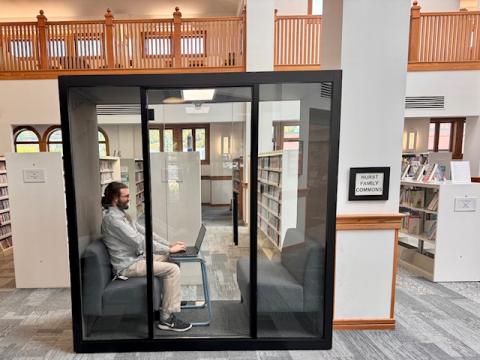 Picture of Main level meeting room pod for two people.